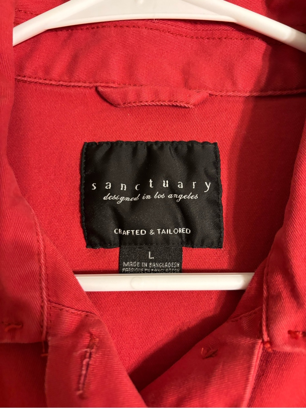 Sanctuary Red Button-Down Utility Shirt Jacket - Picture 2 of 7